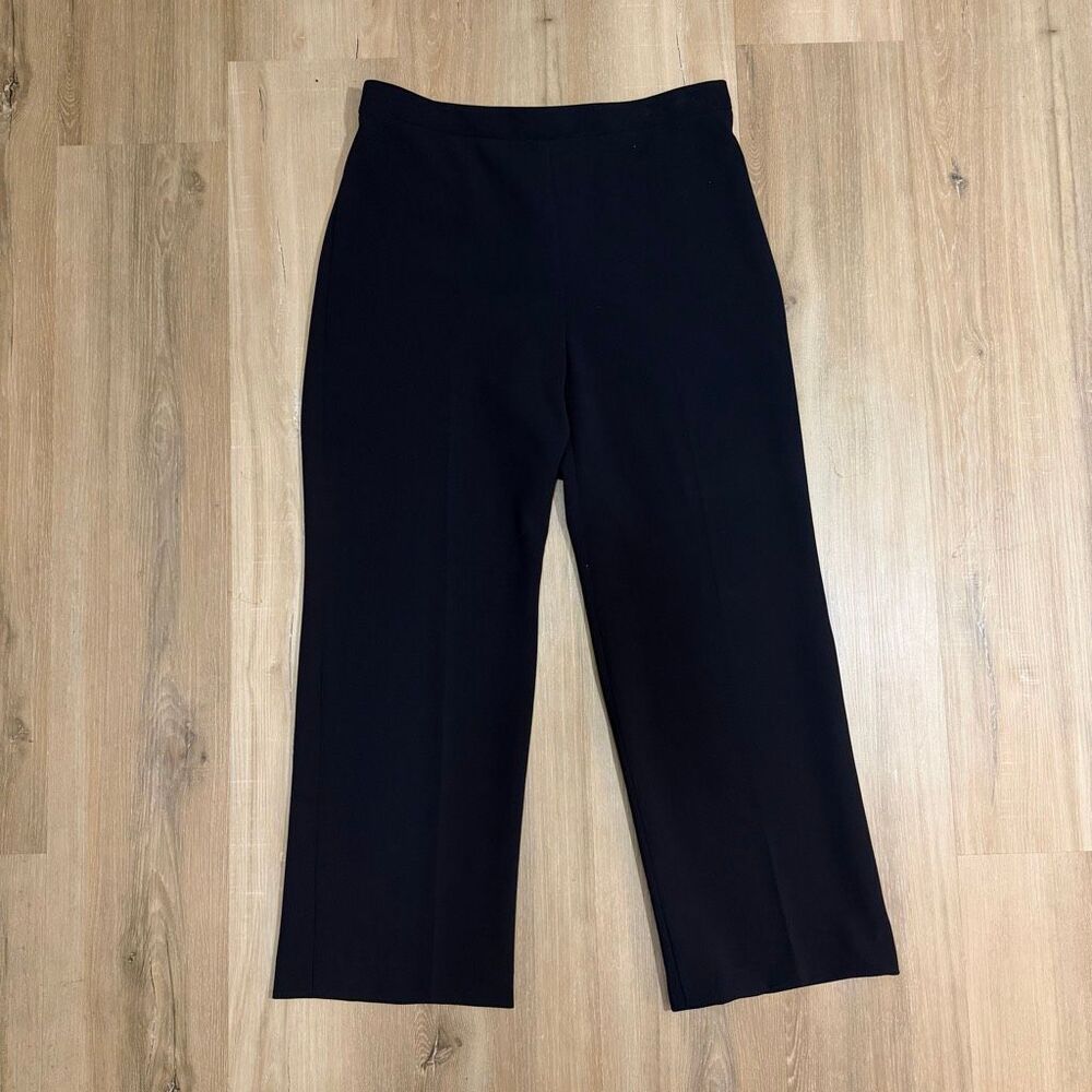 Theory Women’s Navy Blue Pants Wide Leg High Rise Trousers Sz 10 Quiet Luxury
